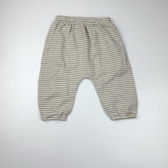 Quincy Mae Neutral Woven Top & Striped Pants Set - Picture 7 of 10
